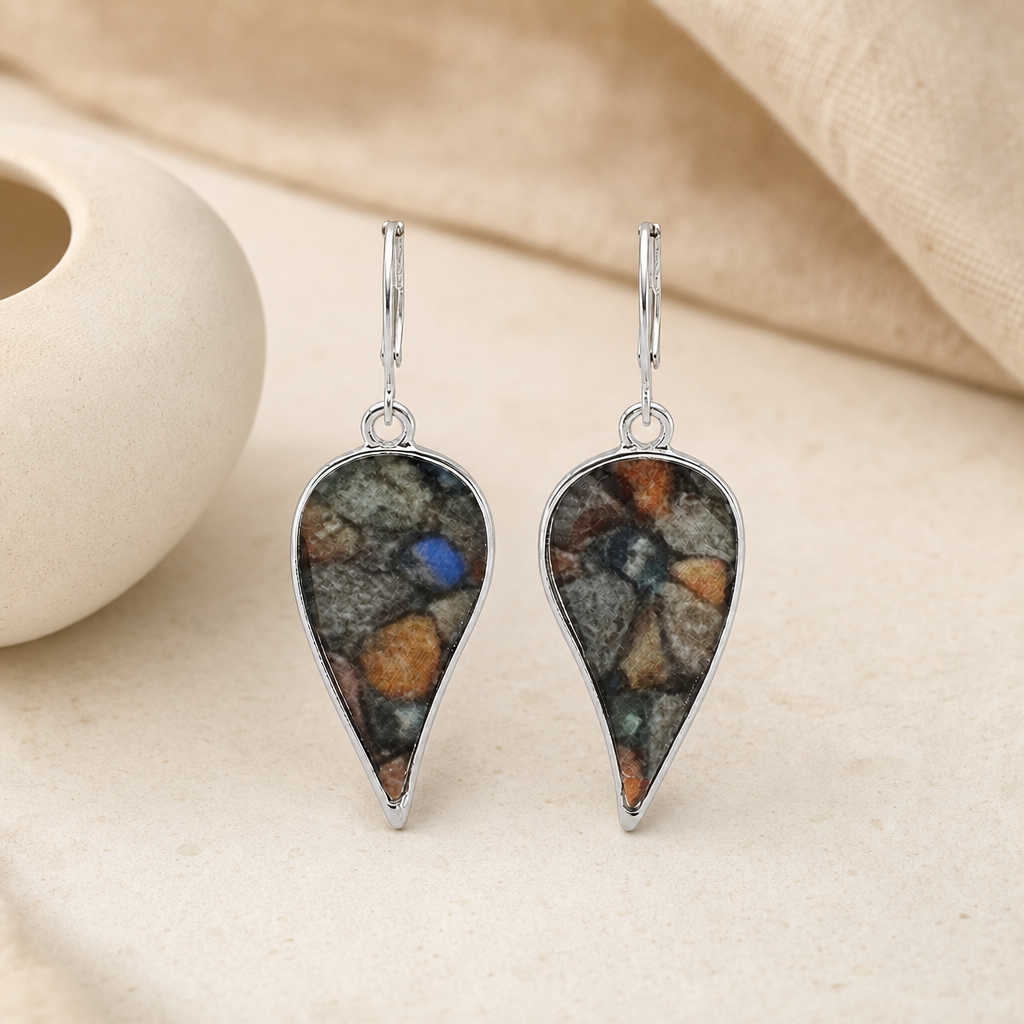 Natural Stone Dangle Earrings Hero Support B product image featuring Alloy.
