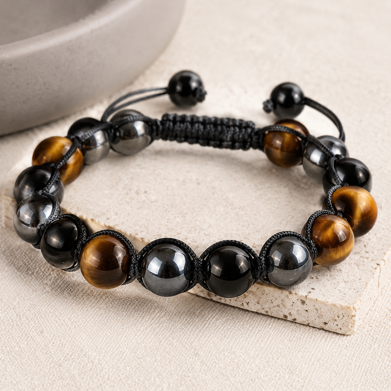 Natural Tiger Eye Obsidian 8mm Bracelet Hero Support B product image featuring Tiger Eye.