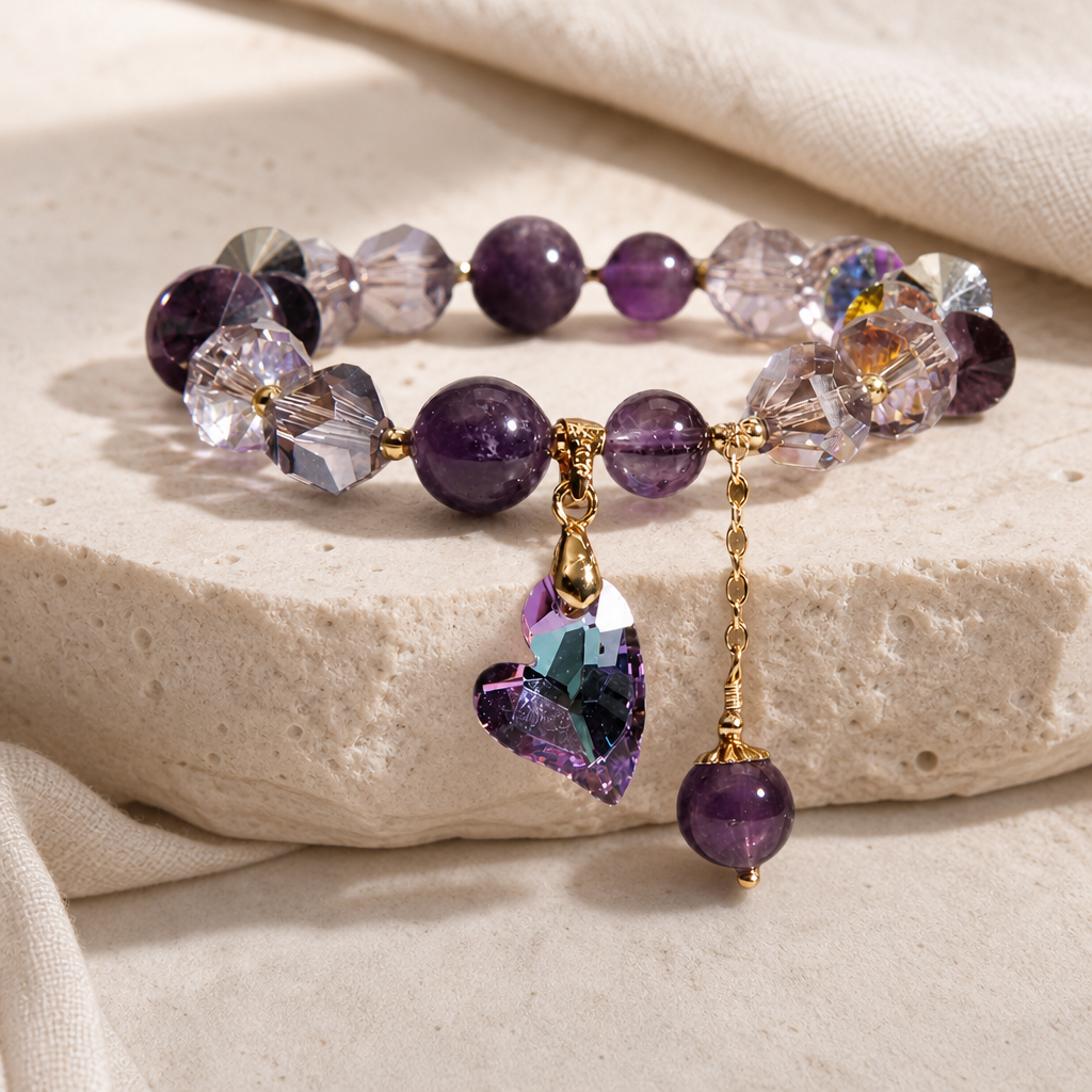 Purple Heart Amethyst Bracelet Hero Support B product image featuring Amethyst.