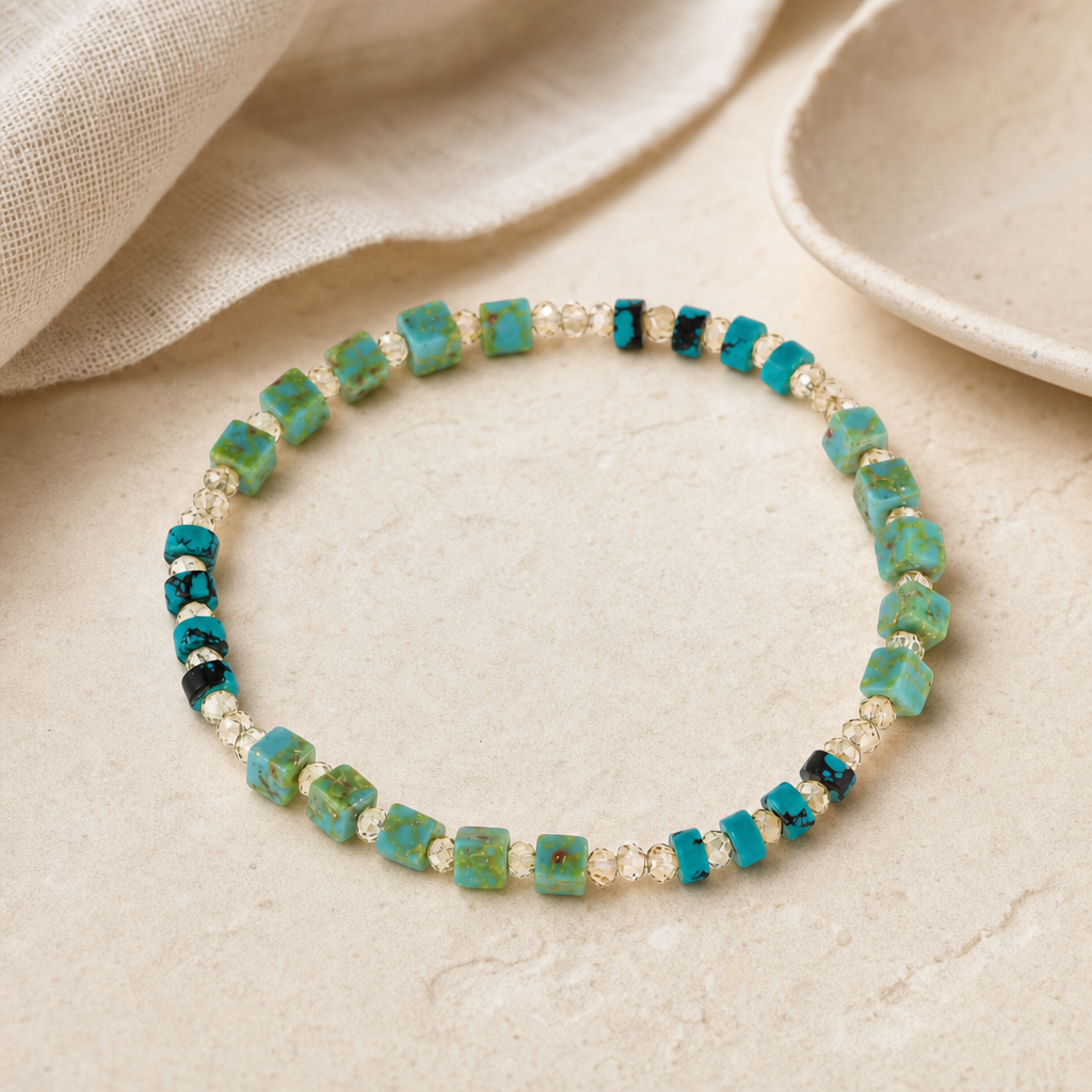 Crystal & Natural Stone Bracelet Hero Support B product image featuring Crystal.