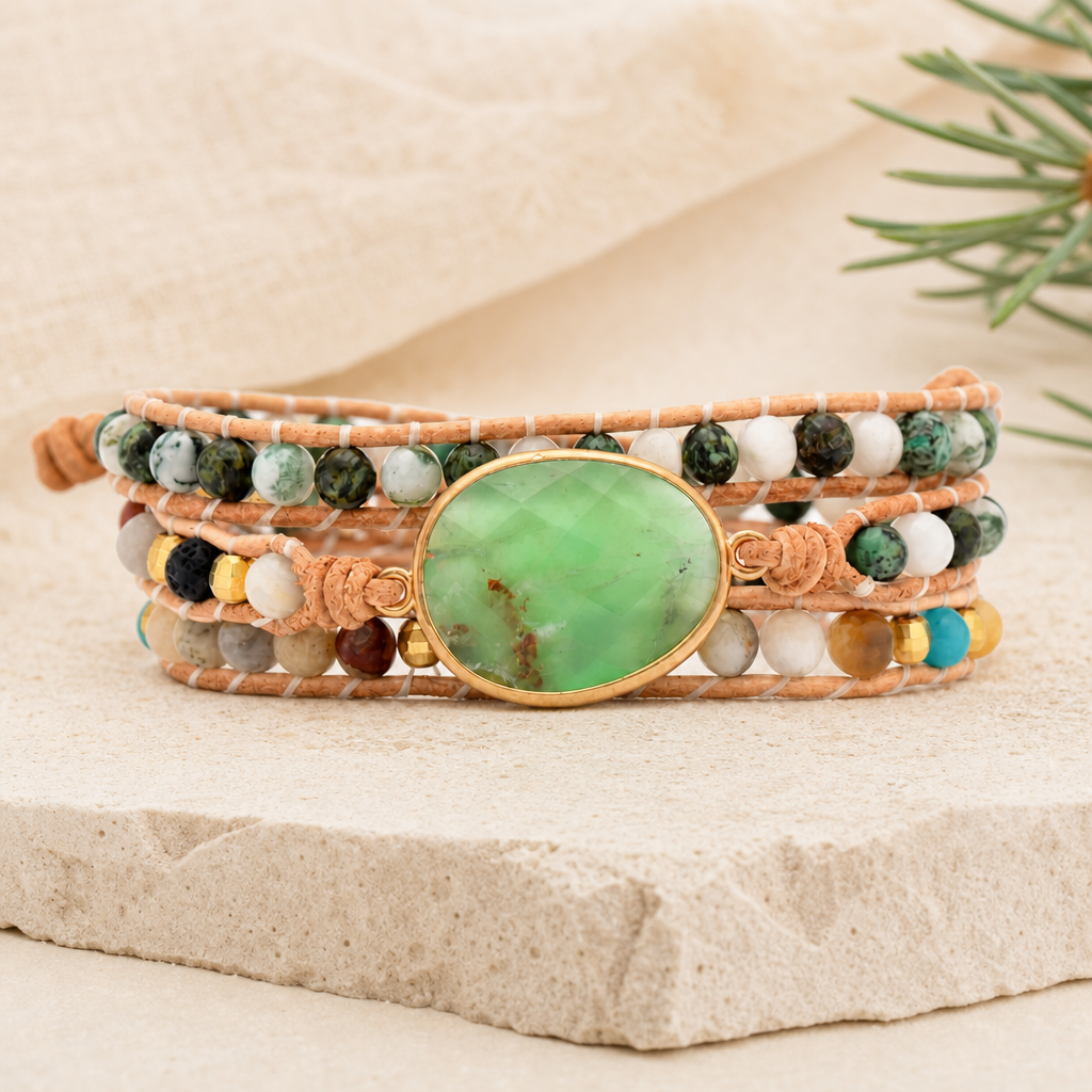 Natural Stone & Agate Layered Bracelet Hero Support B product image featuring Agate.