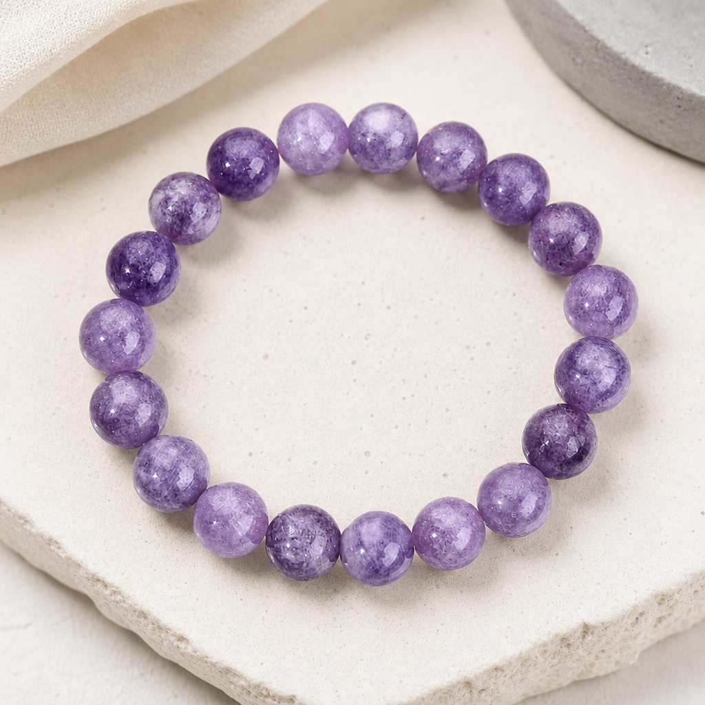 Natural Amethyst Bead Bracelet Hero Support B product image featuring Amethyst.