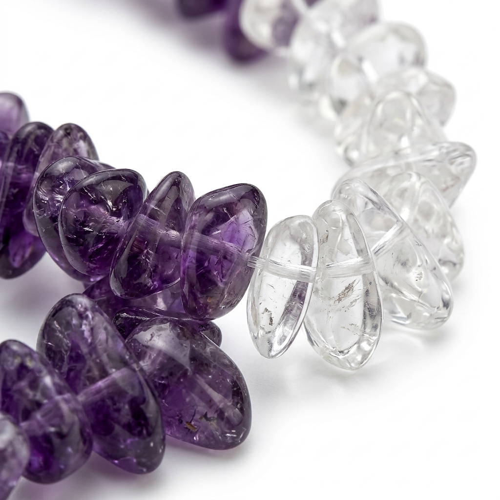 Amethyst & Clear Quartz Clarity Necklace Macro Detail product image featuring Amethyst.