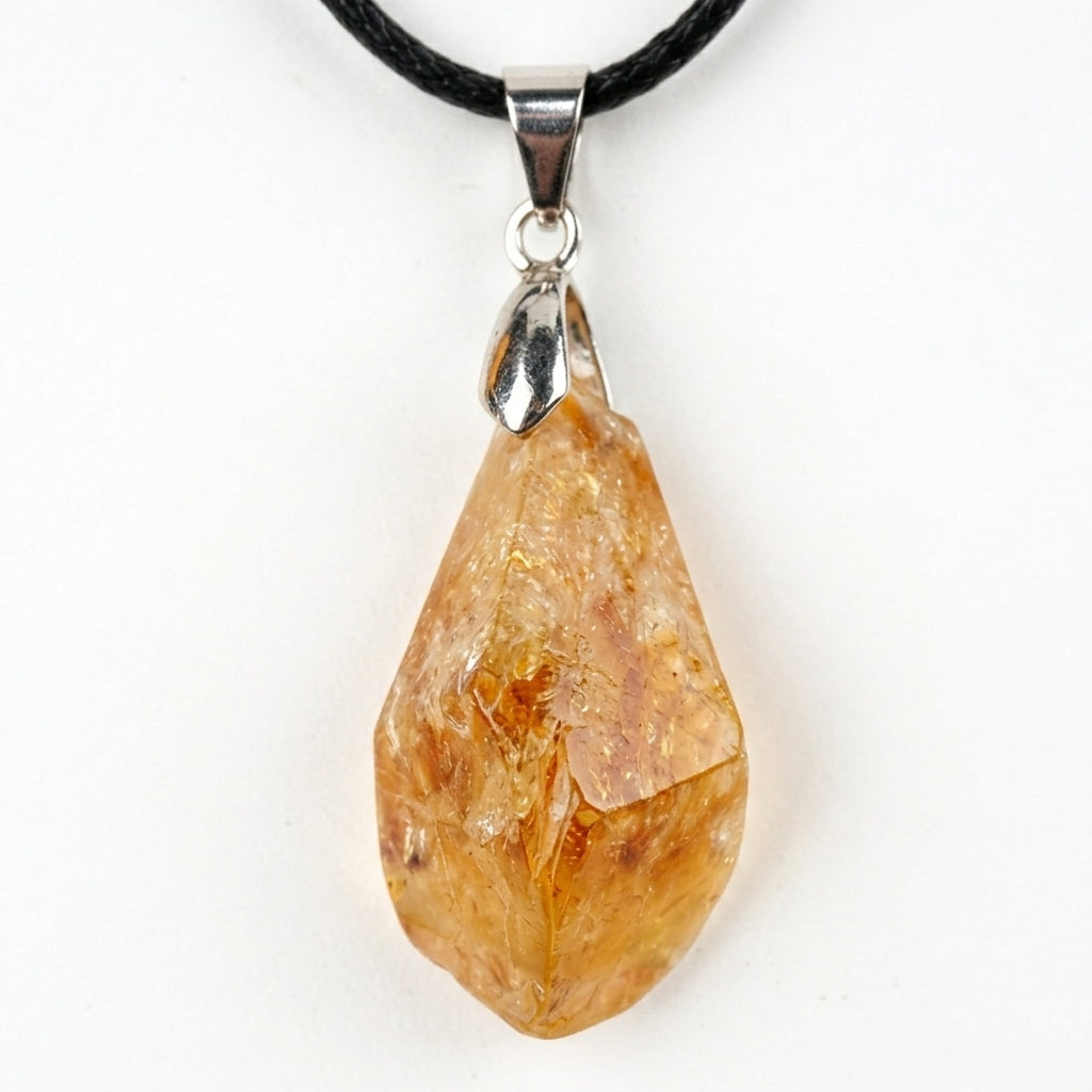 Citrine Cluster Pendant Necklace Macro Detail product image featuring Citrine.