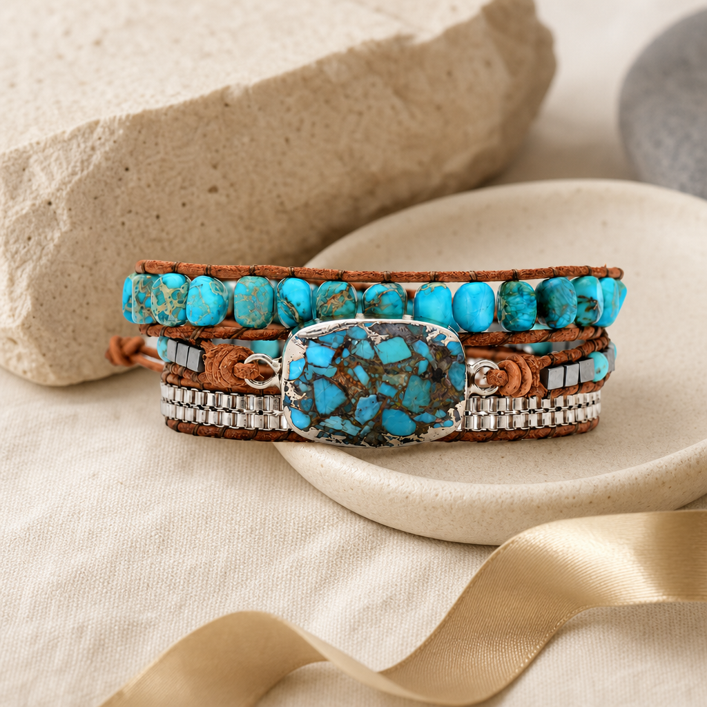 Handmade Natural Stone Copper Bracelet Story Mood product image featuring Copper.