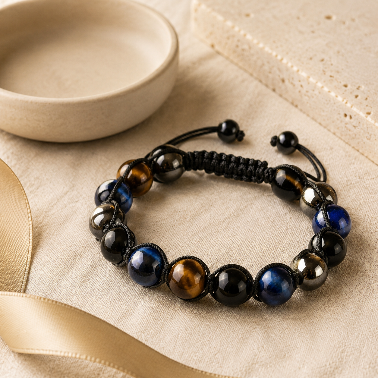 Natural Tiger Eye Obsidian 8mm Bracelet Story Mood product image featuring Tiger Eye.