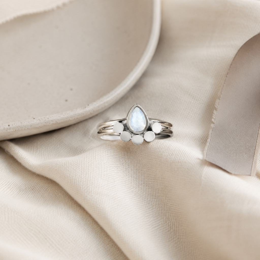 Moondrop Moonstone Ring Story Mood product image featuring Moonstone.