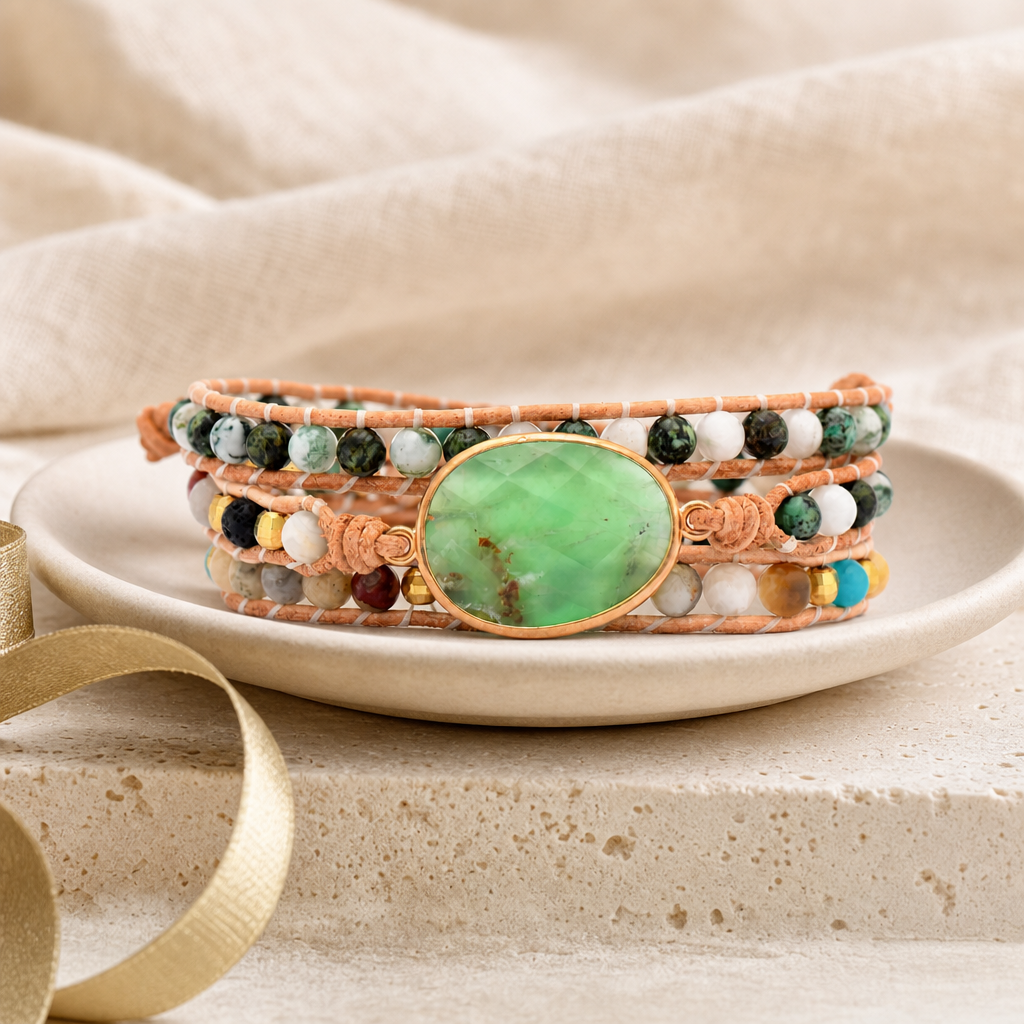 Natural Stone & Agate Layered Bracelet Story Mood product image featuring Agate.