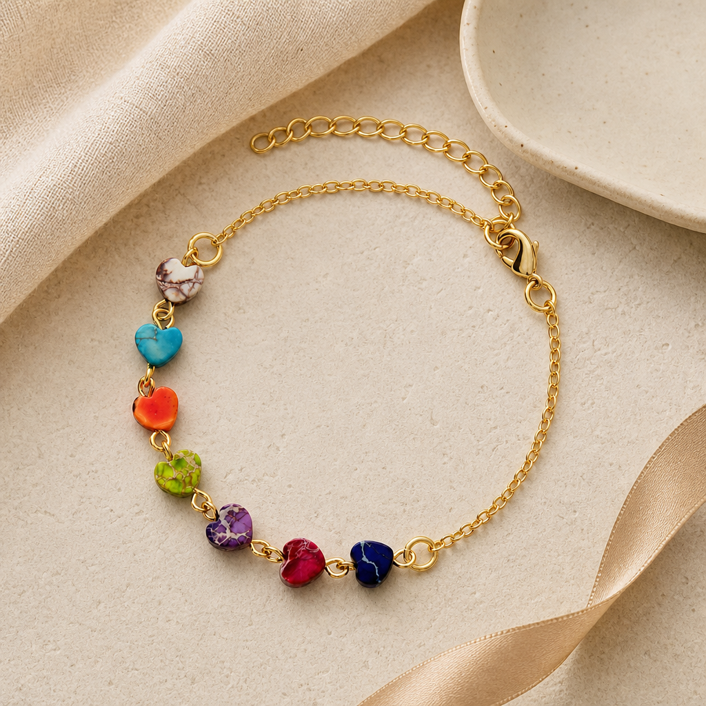 Heart Natural Stone Bracelet Story Mood product image featuring Natural Stone.