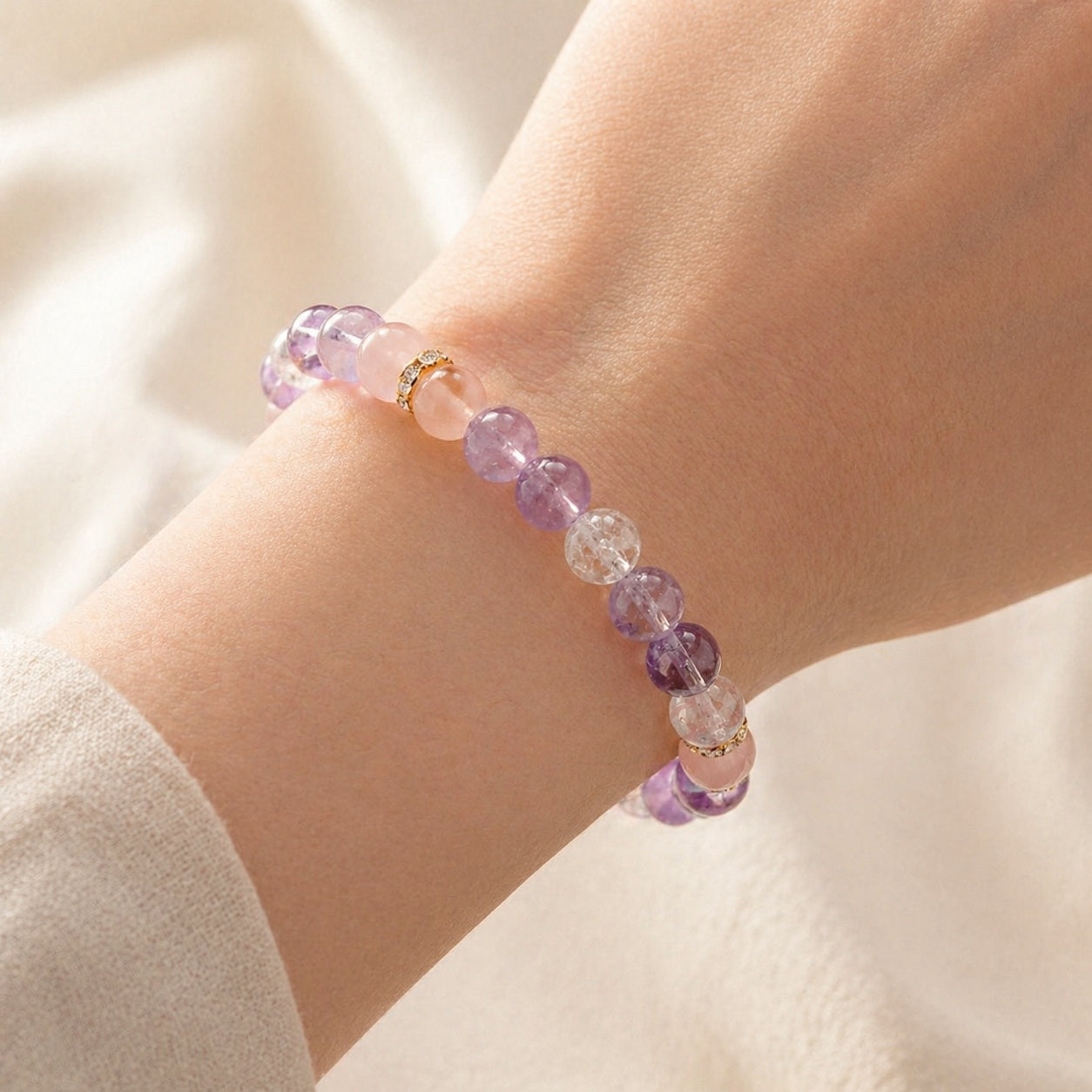 Natural Amethyst Crystal Bracelet Wearable Crop product image featuring Amethyst.