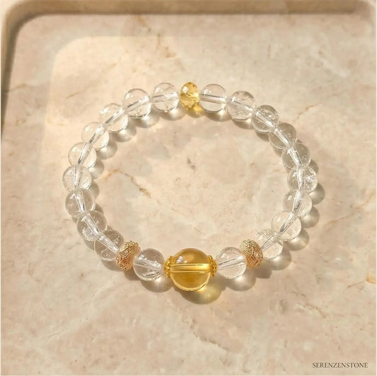 Aura Cleansing Clear Quartz and Citrine Bracelet Hero