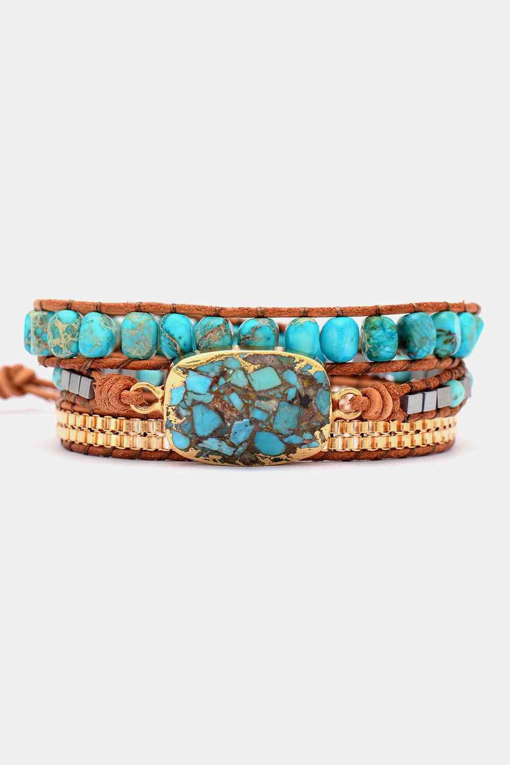 Blue/Gold blue gold natural stone copper bracelet 01 blue gold primary