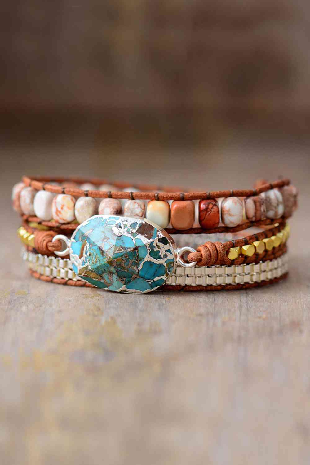 Blue/Silver blue gold natural stone copper bracelet 03 blue silver primary