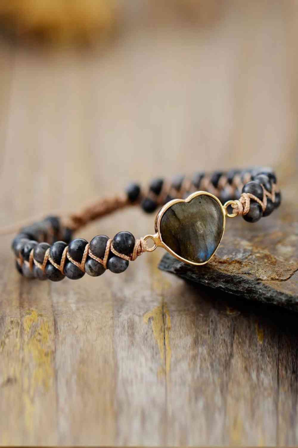 Charcoal charcoal heart natural stone bracelet 01 charcoal primary