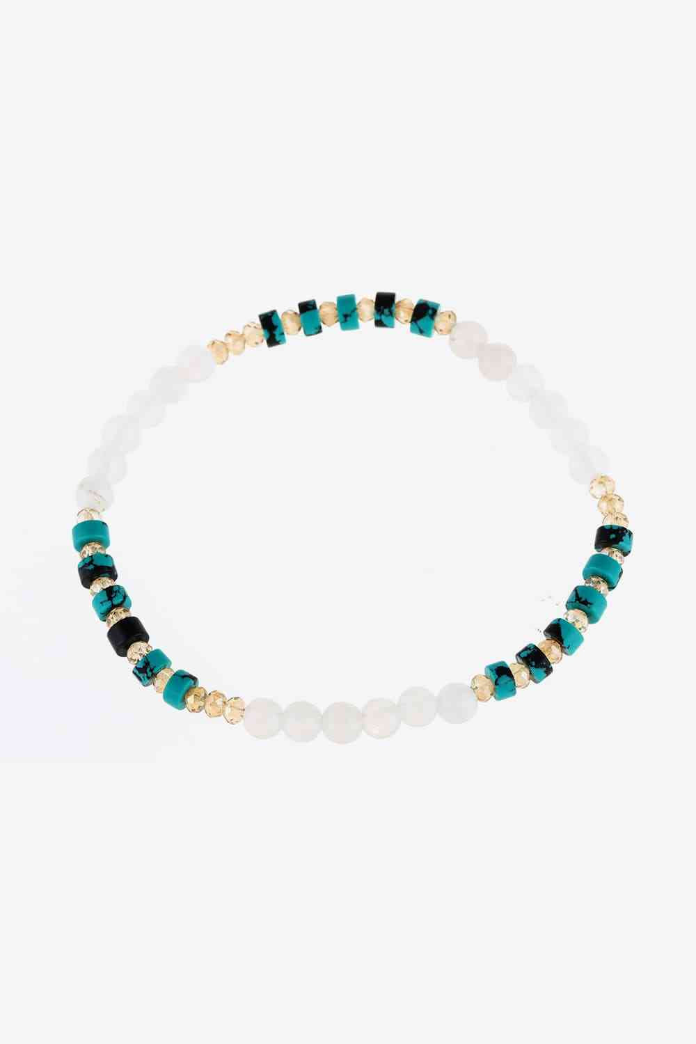 Teal crystal natural stone bracelet 03 teal primary