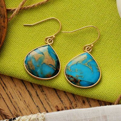 Sky Blue gold plated natural stone earrings 01 sky blue primary