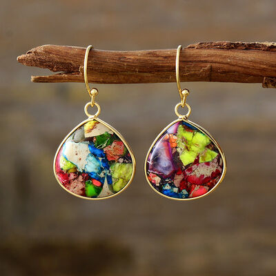 Lime gold plated natural stone earrings 03 lime primary